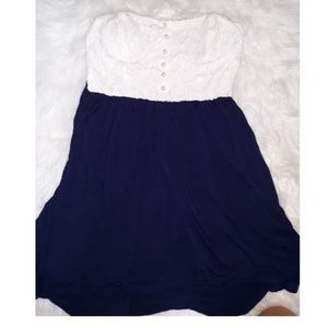 strapless lace dress